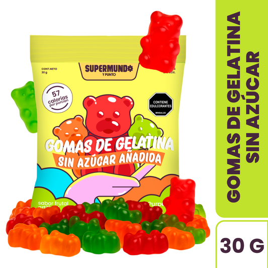 Gomas de gelatina sin azucar ositos x 30 gr