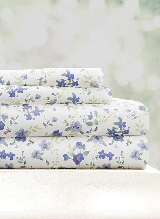 Sábanas de Microfibra Premium Flores Moradas