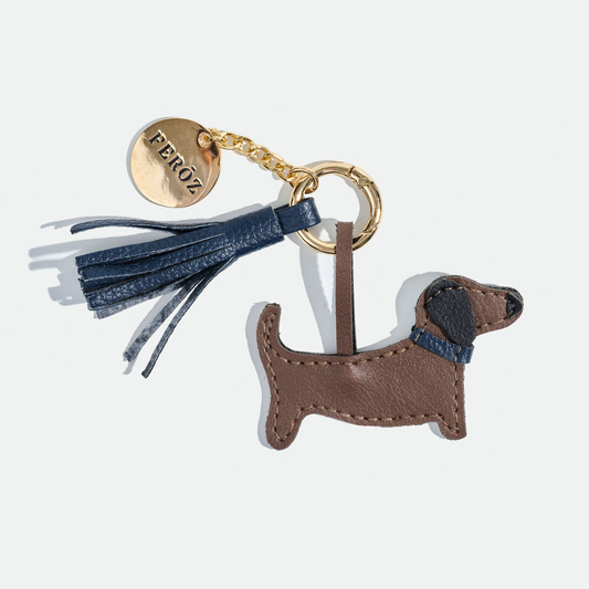 Charm salchicha con cuero navy