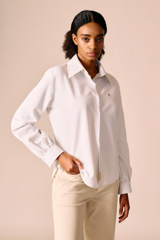 Camisa Oxford - Rayas Verde Menta y Blanco