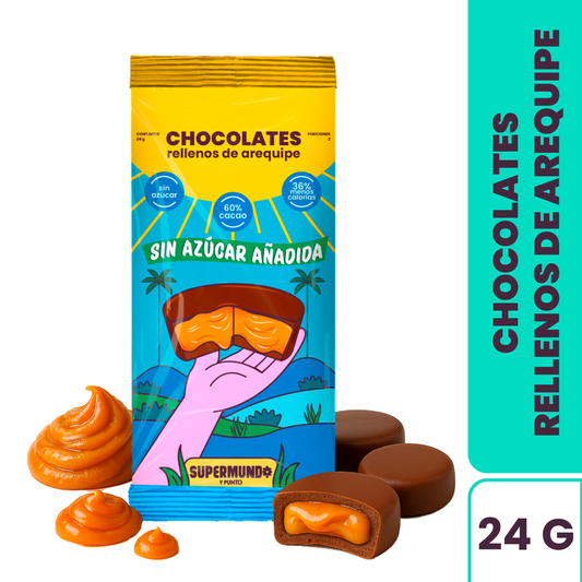 Bombones de chocolate relleno de arequipe x 24 gr