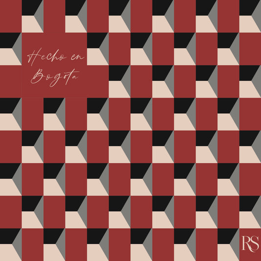 Pañoletas Geometrico ladrillo morado