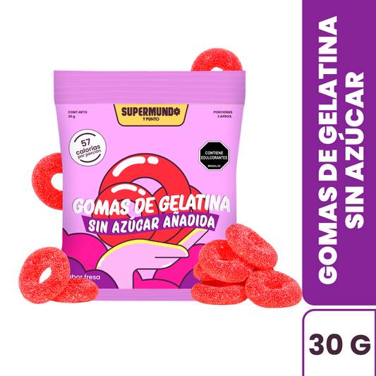 Gomas de gelatina sin azucar aritos x 30 gr