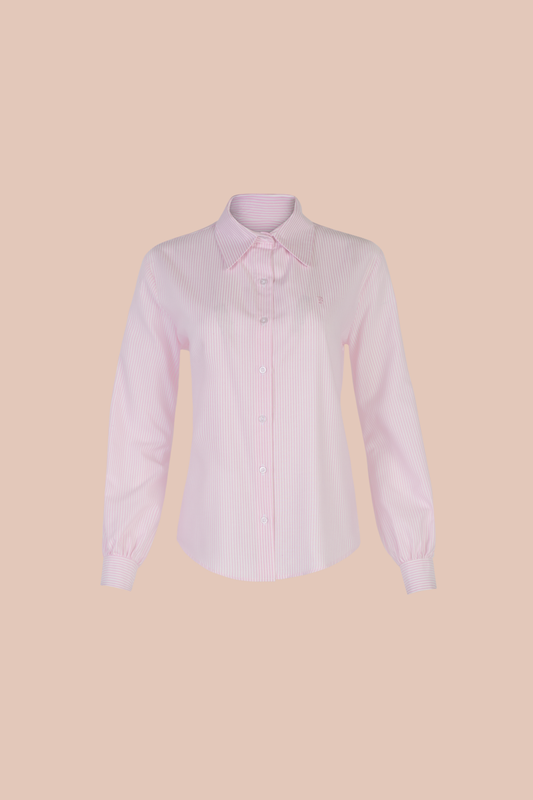 Camisa Oxford - Rayas Rosado y Blanco