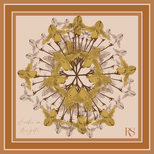 Pañoletas Orquideas amarillas ciruclar