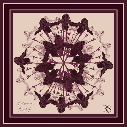 Pañoletas Orquideas moradas circular