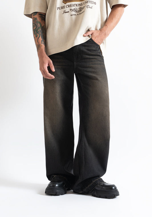Monclair washed black brown jean
